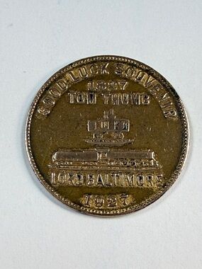 1927 Brass 100th anniversary Baltimore & Ohio Railroad Good Luck Souvenir